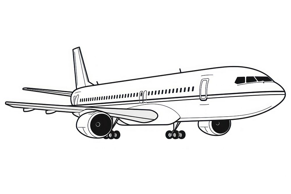 Plane outline sketch aircraft airplane airliner.