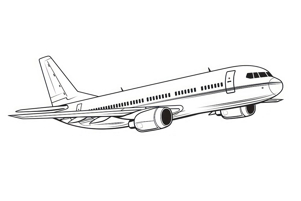 Plane outline sketch airplane airliner aircraft.