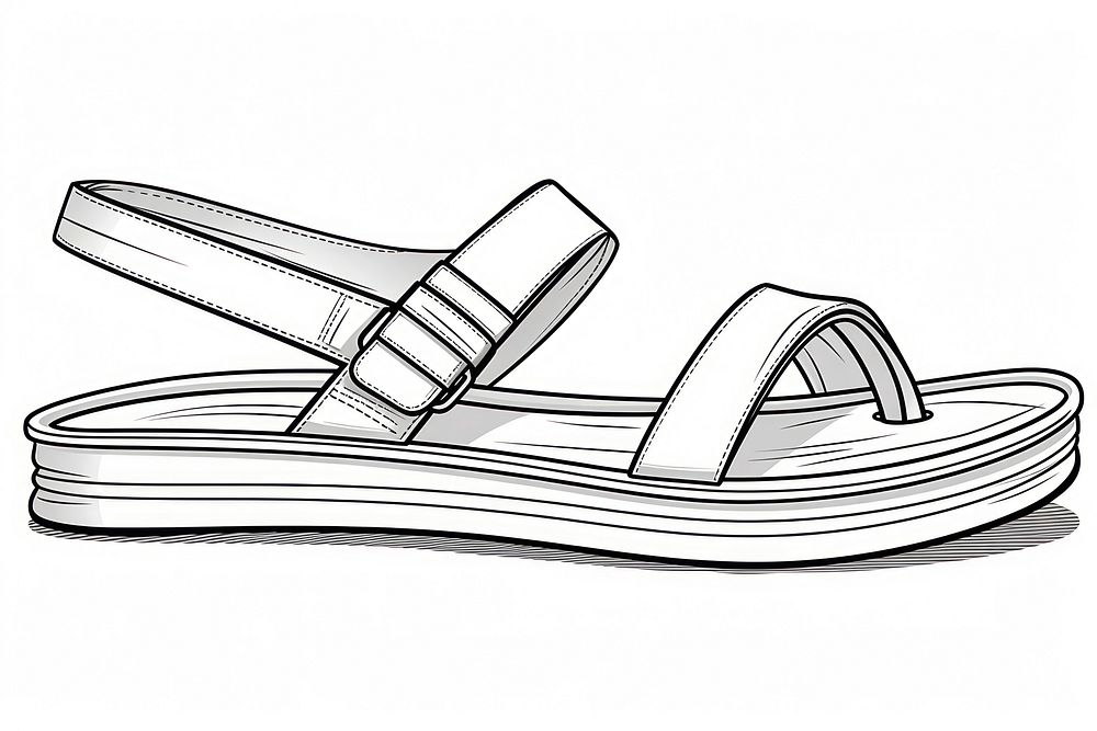 Sandle footwear sketch white.