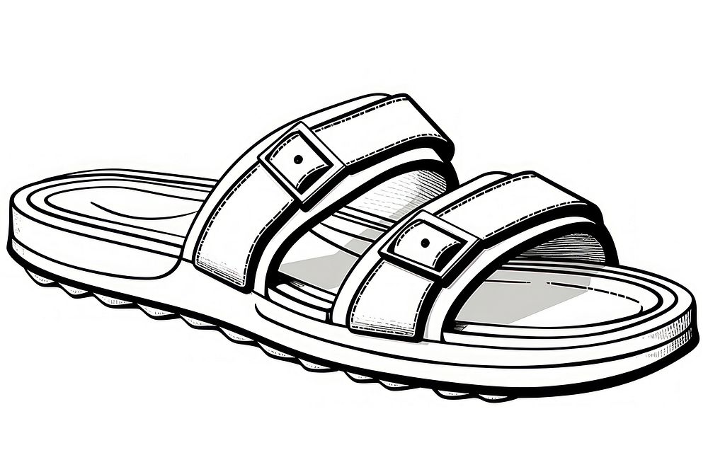 Sandle footwear sketch flip-flops.