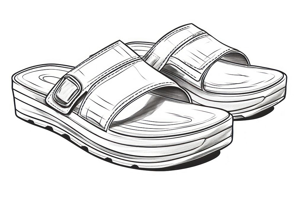 Sandle sketch footwear drawing.