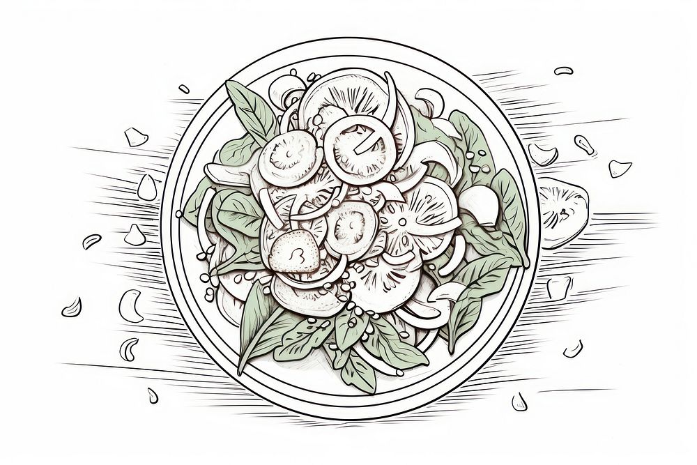 Salad sketch drawing doodle.