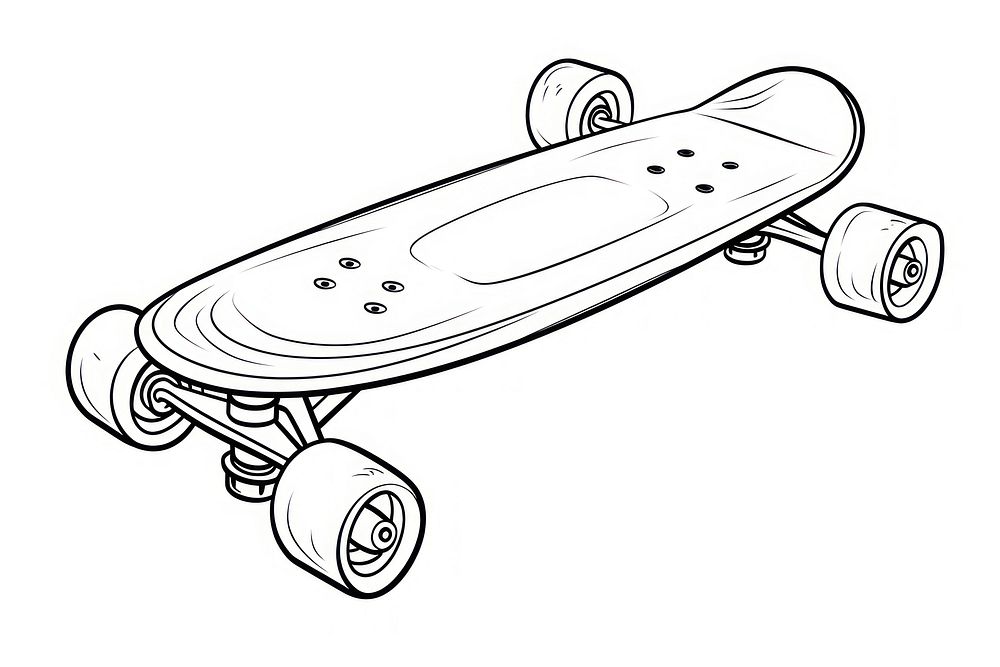 Skateboard sketch line monochrome.