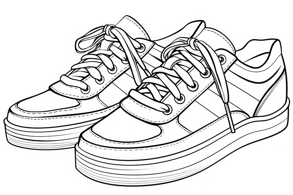 Shoes footwear sketch white.