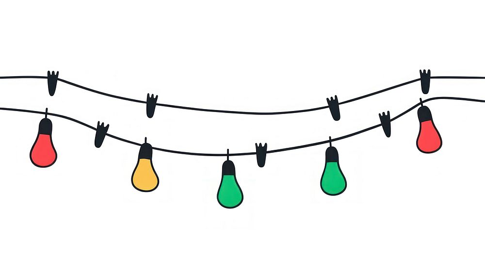 Colorful christmas light string lightbulb lighting line.