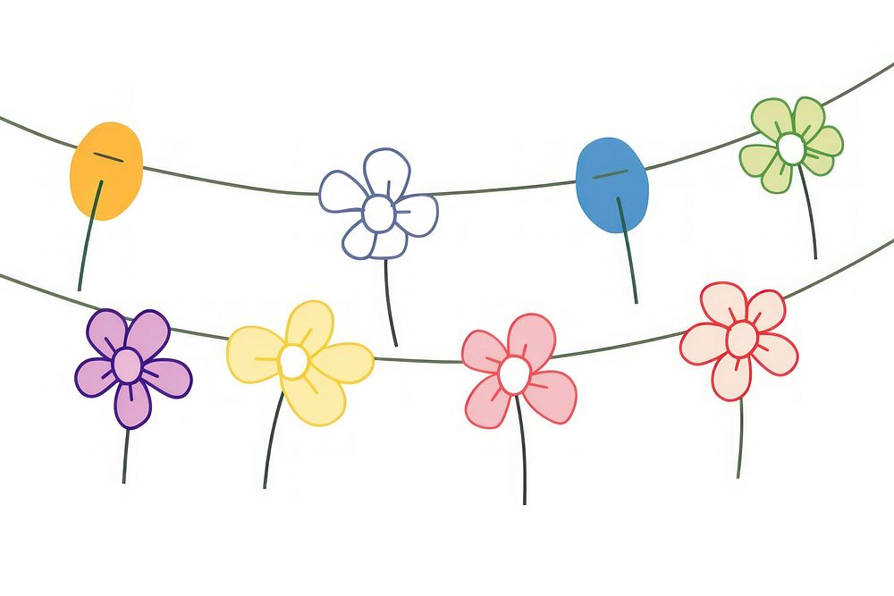 Colorful flower light string outdoors pattern line.
