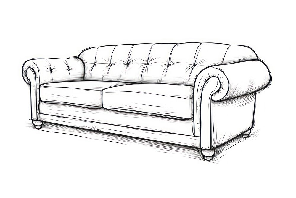 Sofa sketch furniture drawing.