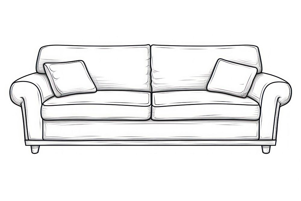 Sofa furniture sketch line.