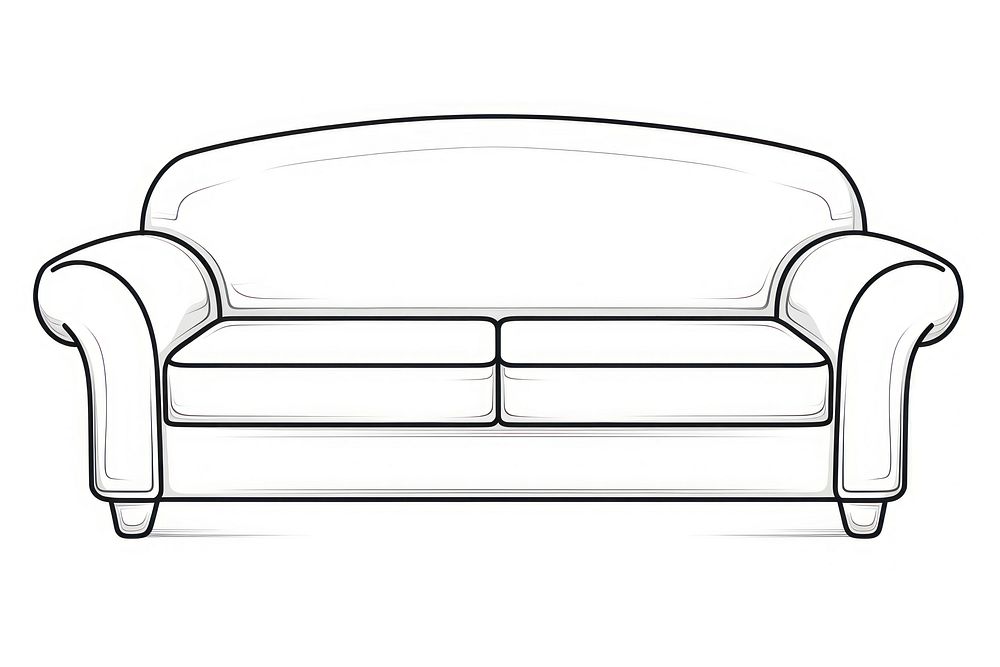 Sofa outline sketch furniture chair white background.