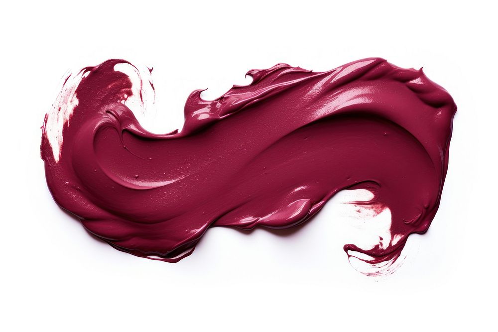 Solid maroon paint white background splattered abstract.