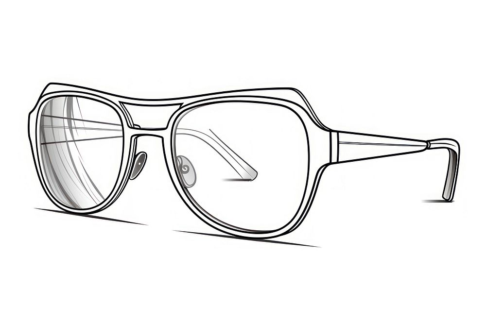 Sunglasses sketch line white background.