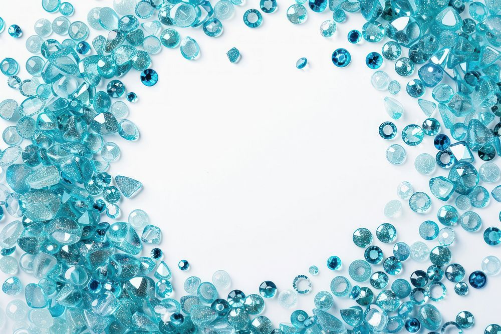 Glitter frame circular shapes backgrounds turquoise gemstone.