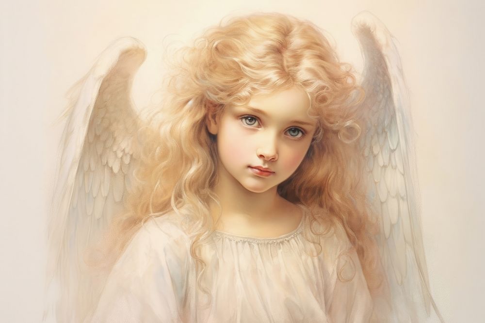 Painting of angel portrait adult spirituality.