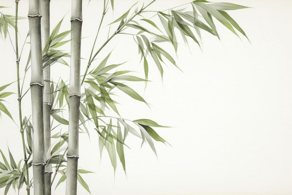 Painting of bamboo backgrounds plant curtain.