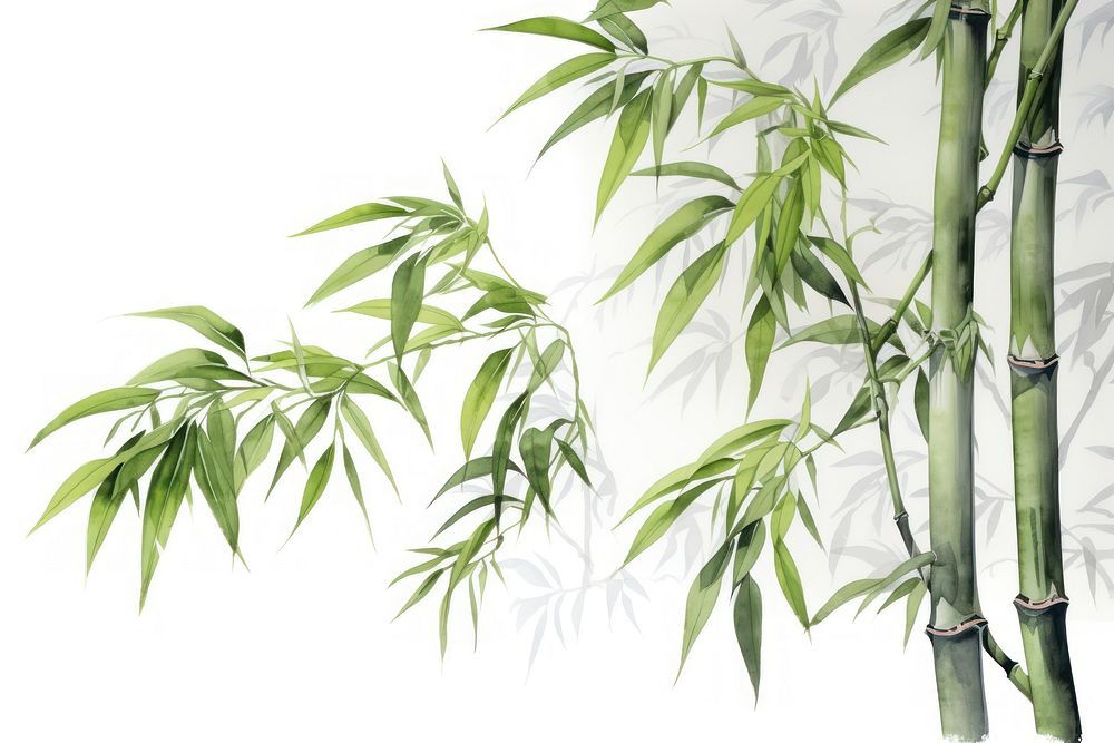 Painting of bamboo plant freshness cannabis.