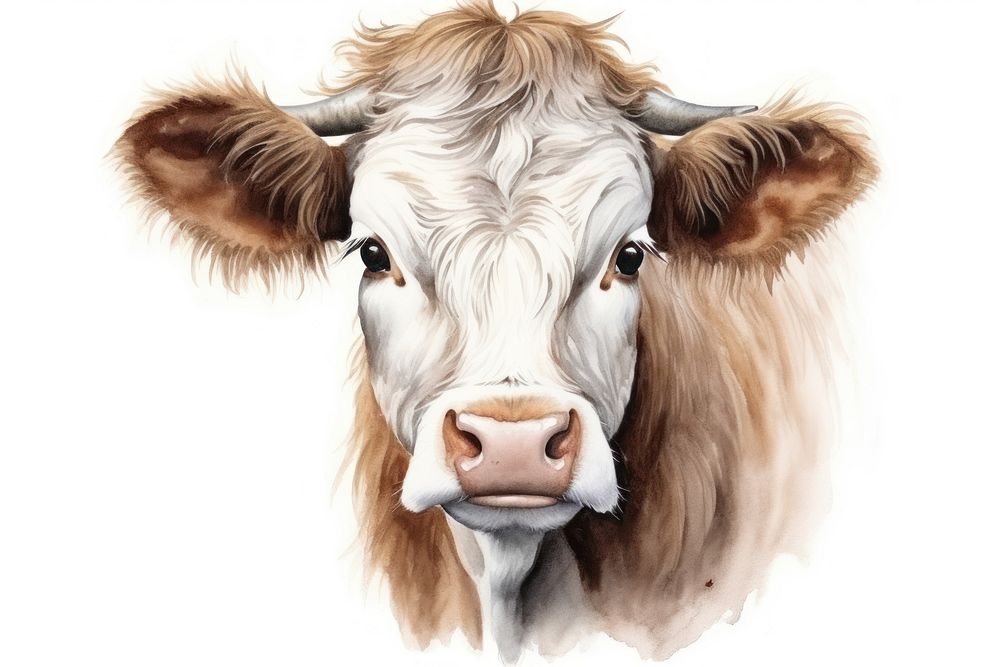 Painting of cow livestock drawing mammal.