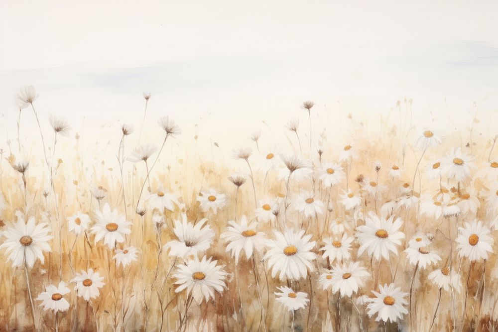 Painting of Daisy field daisy backgrounds outdoors.