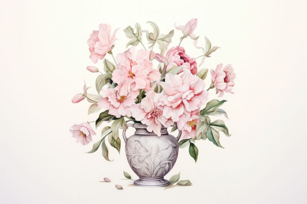 Painting of flower vase plant petal art.