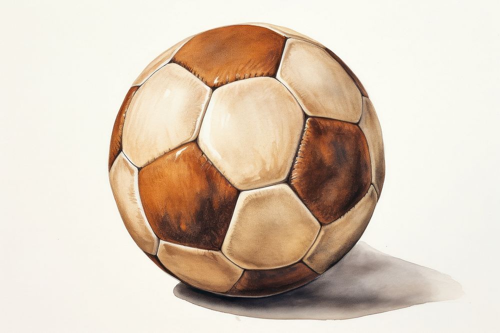 Painting of football sports hexagon circle.