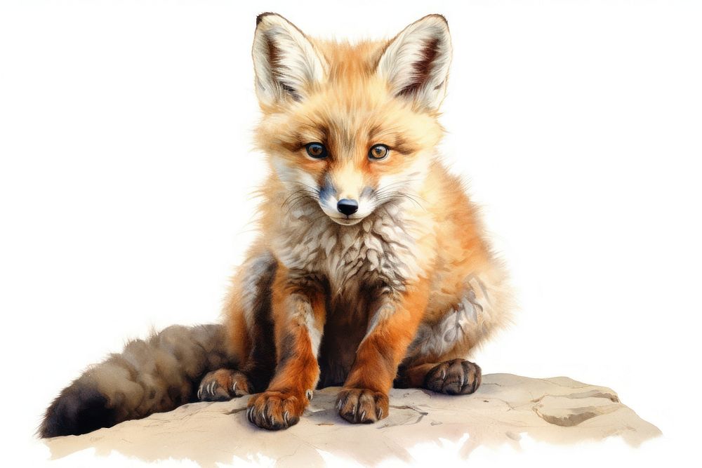 Painting of fox wildlife animal mammal.