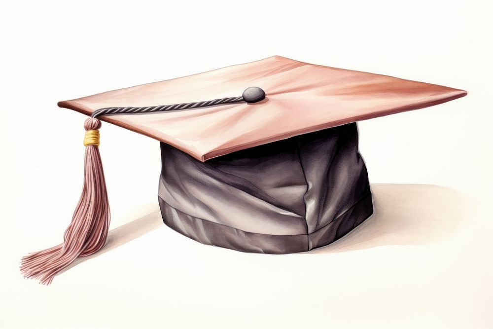 Painting of graduation cap paper intelligence mortarboard.