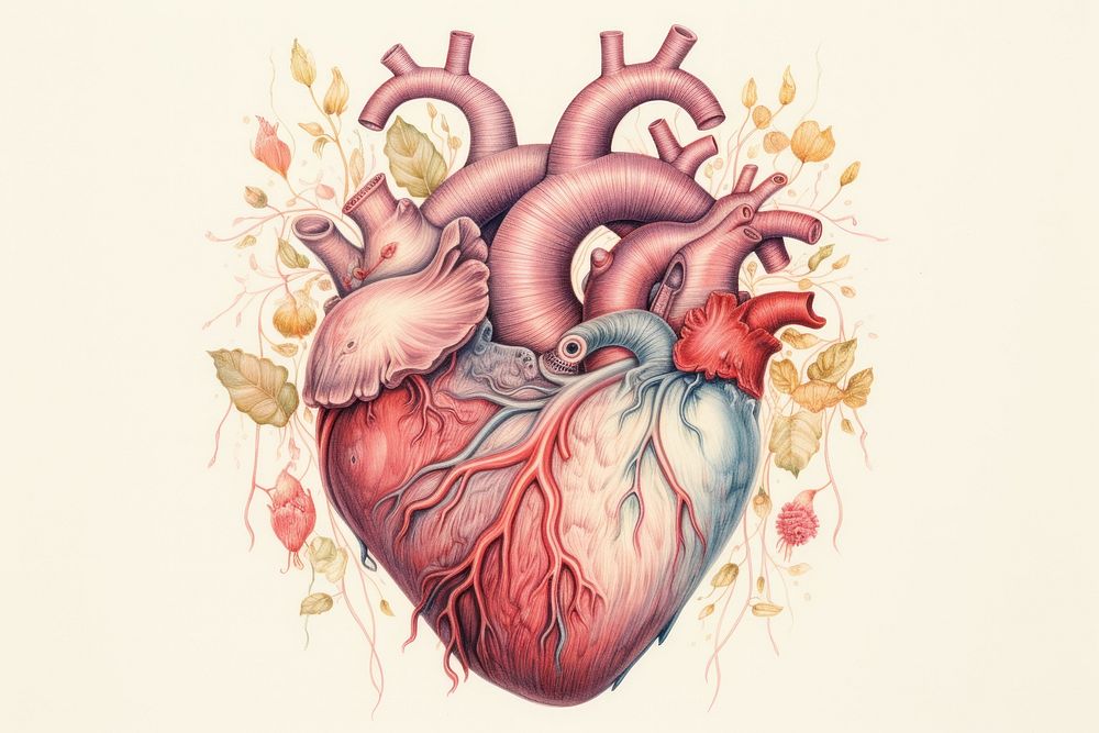 Painting of heart drawing sketch illustrated.