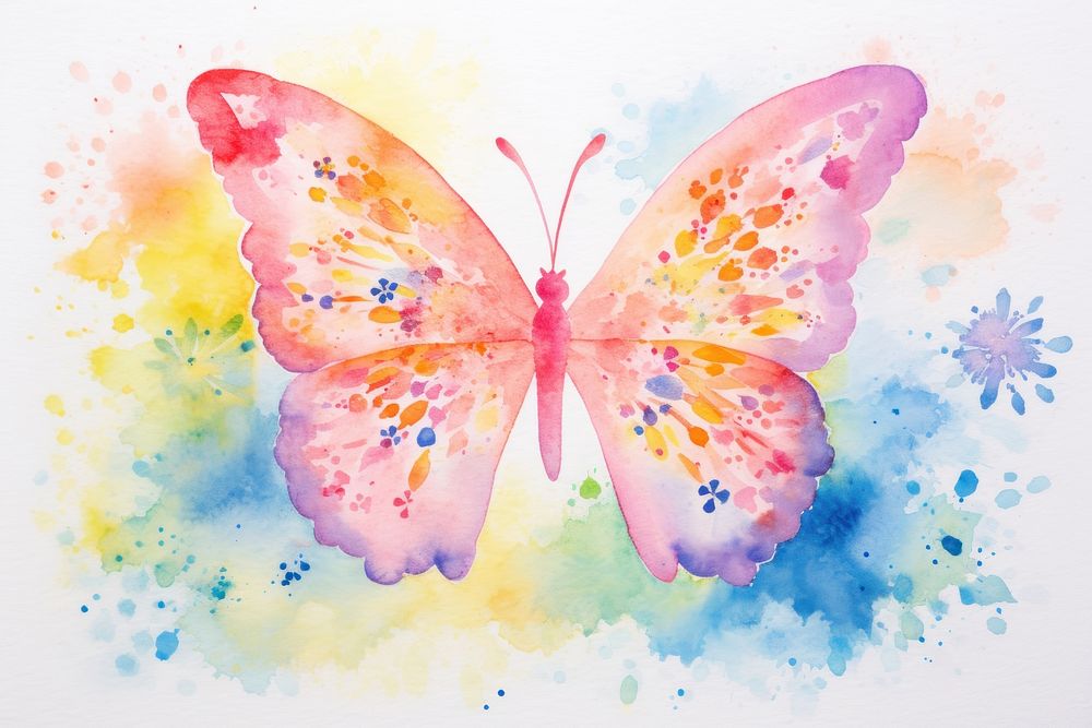Background butterfly and flower painting petal creativity.