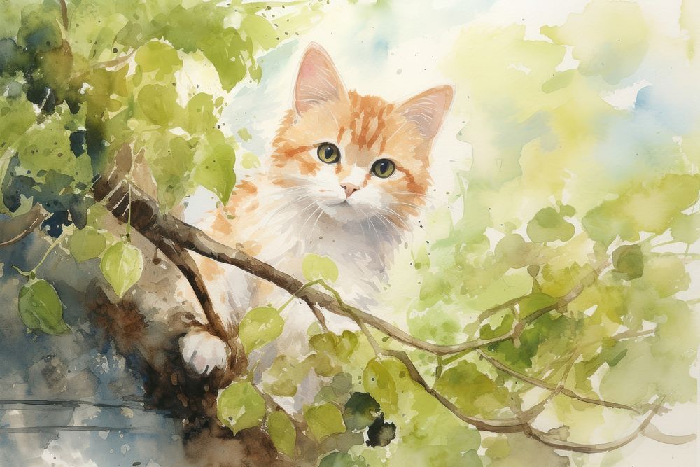 Background cat painting animal mammal.
