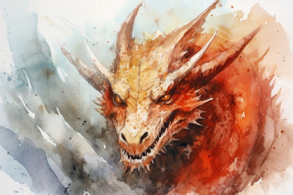Background dragon painting animal representation.