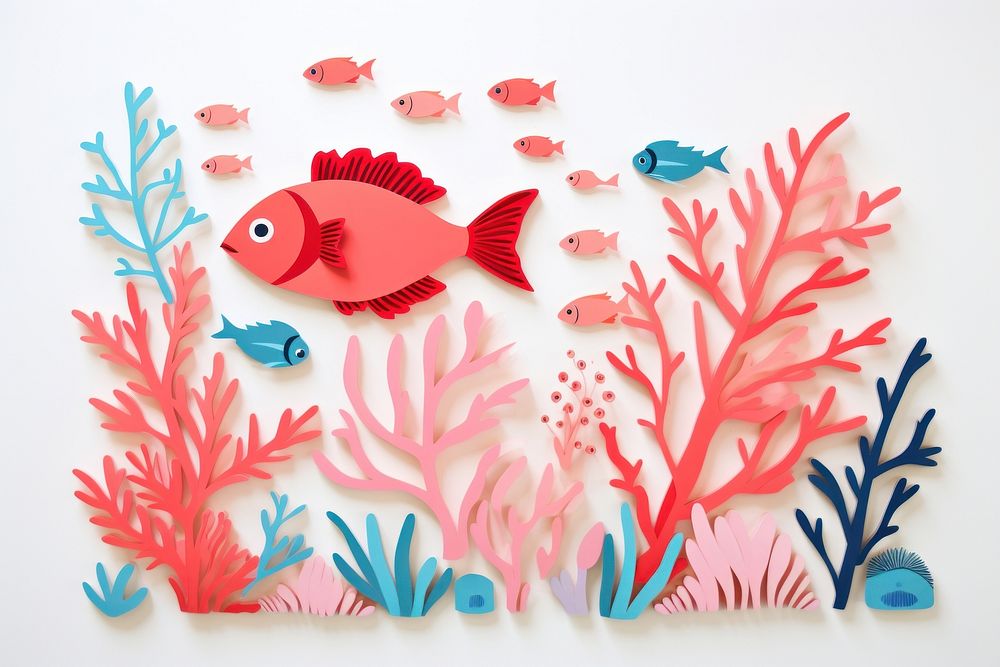 Coral and fish art painting animal.