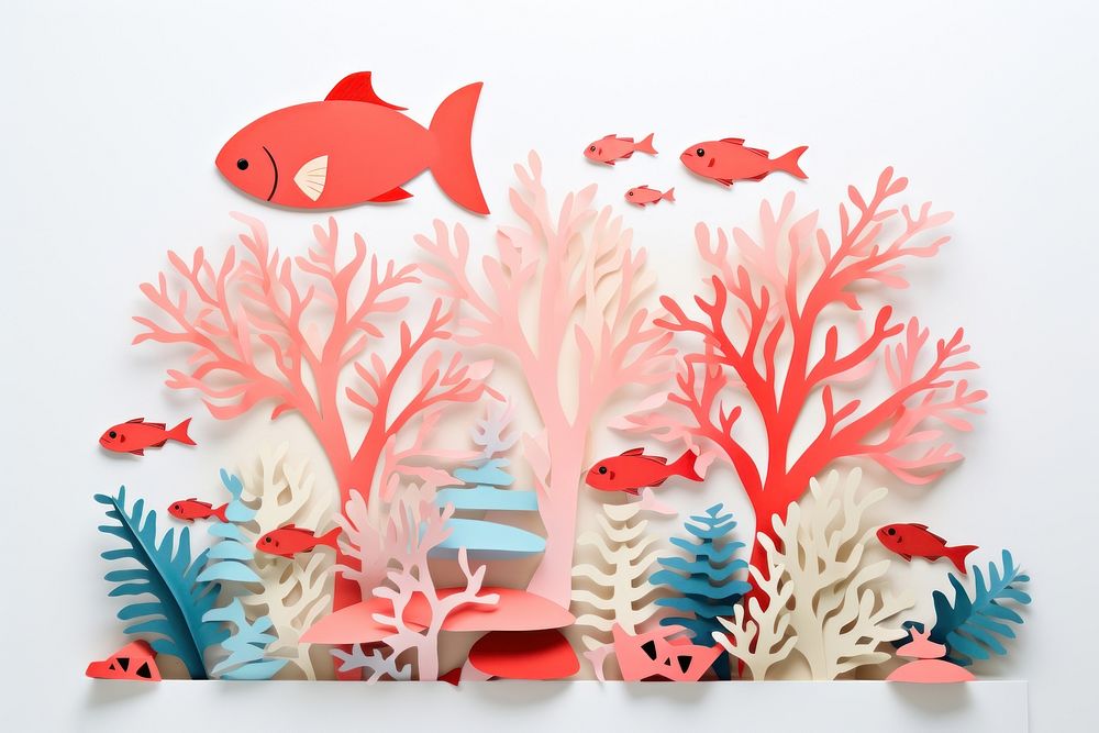 Coral and fish art painting animal.