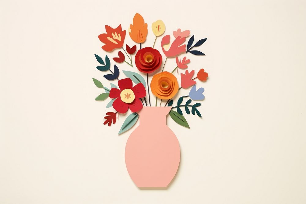 Flower vase painting art craft.