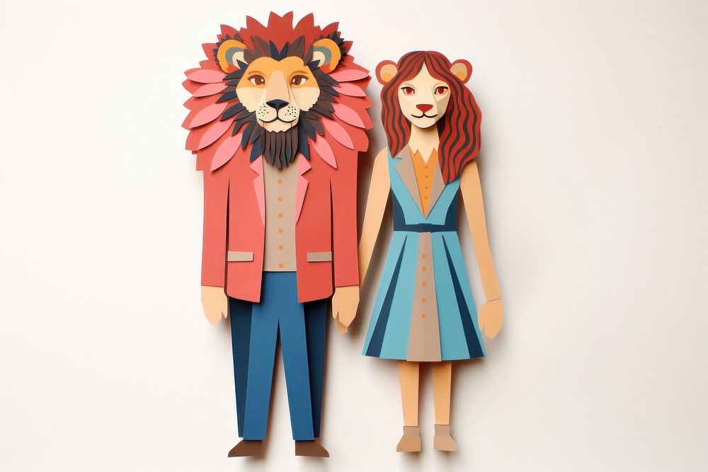Couple Lion costume craft art.