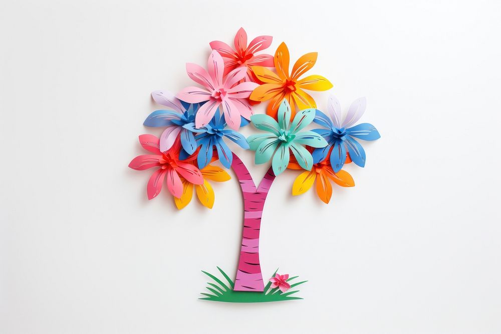 Palm tree art origami flower.