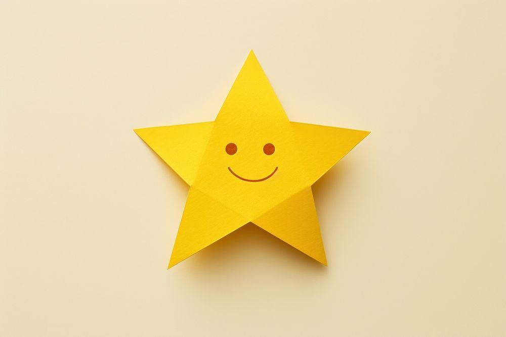 Yellow star symbol paper anthropomorphic.