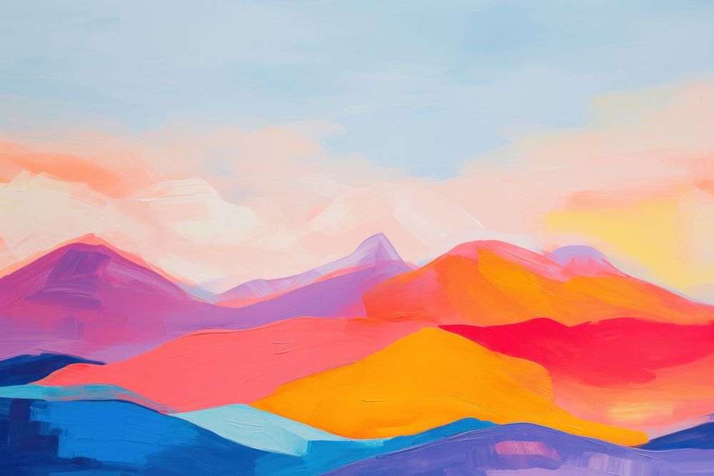 Mountain and sky painting backgrounds mountain.