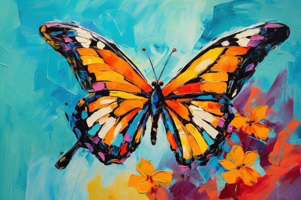 Butterfly and flower butterfly painting animal.