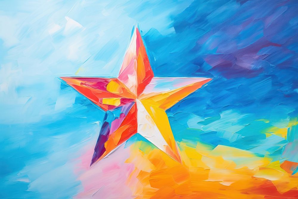 Star on sky backgrounds painting star.