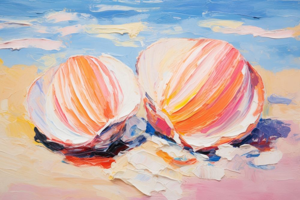 Beach and shells painting backgrounds seashell.