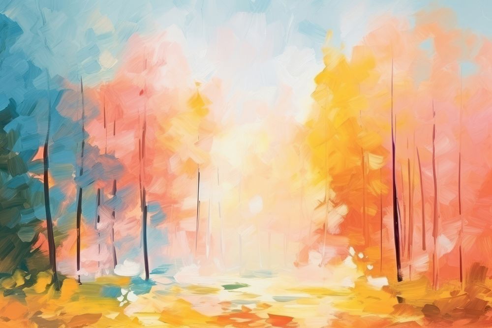 Autumn forest painting backgrounds outdoors.