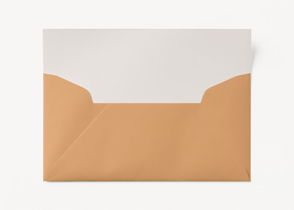Blank invitation card in brown envelope