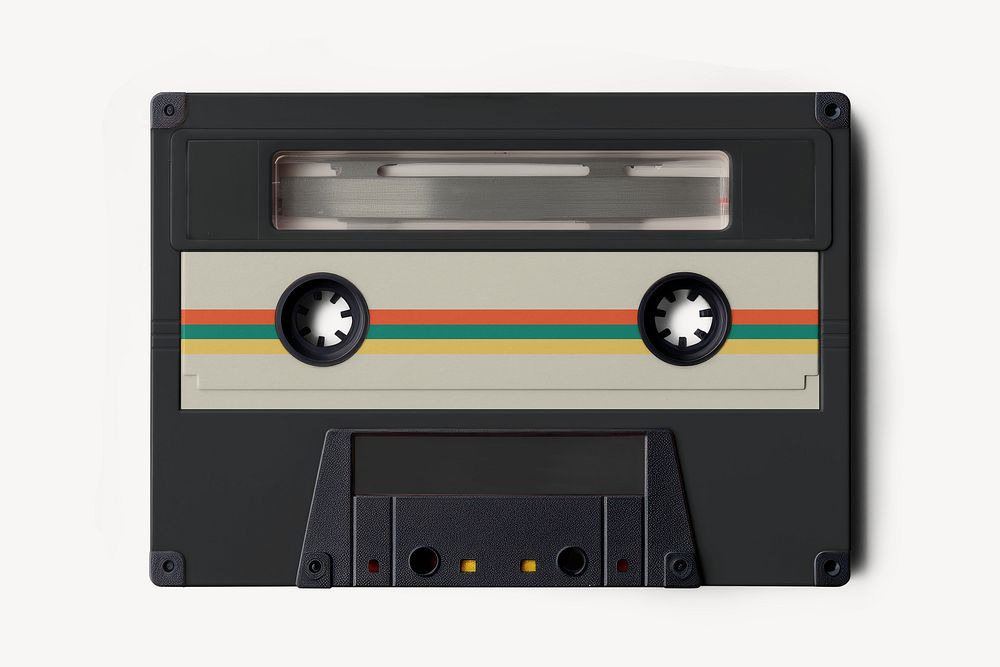 Retro black cassette tape