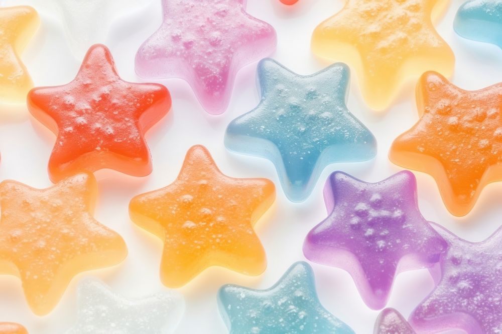 3d jelly star confectionery backgrounds pattern.