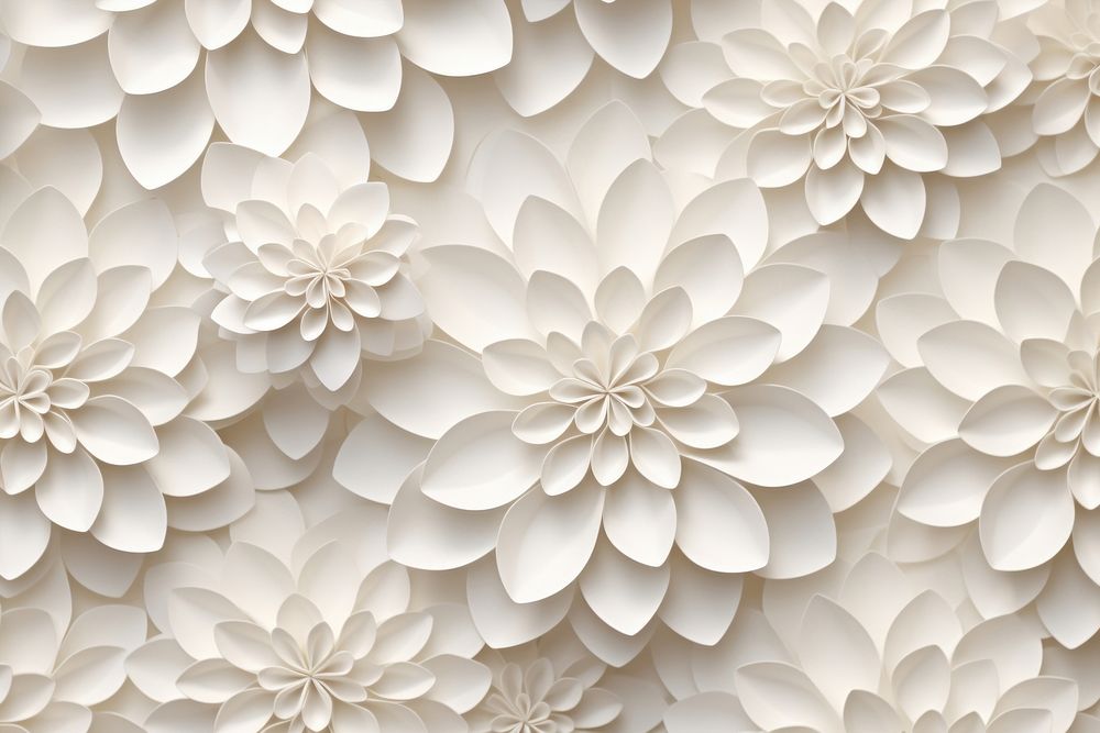 Frame paper cutout flower pattern white backgrounds.