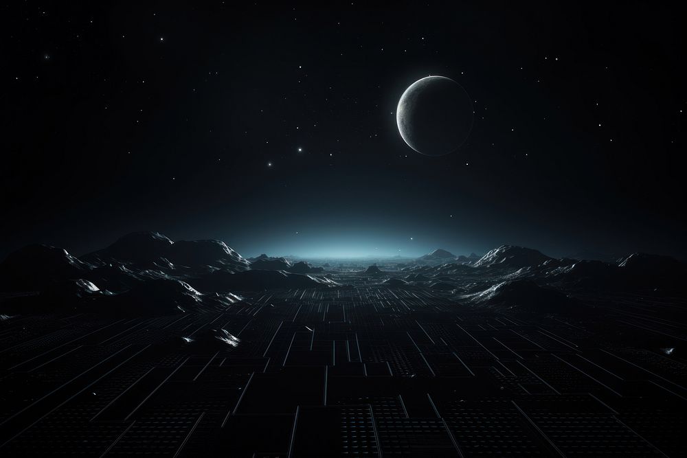 Technology moon ground futuristic astronomy | Premium Photo ...