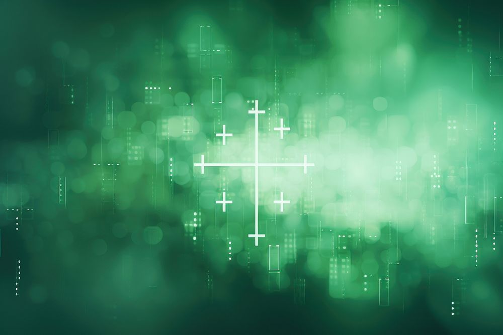 Technology Cross on light green background backgrounds futuristic abstract.