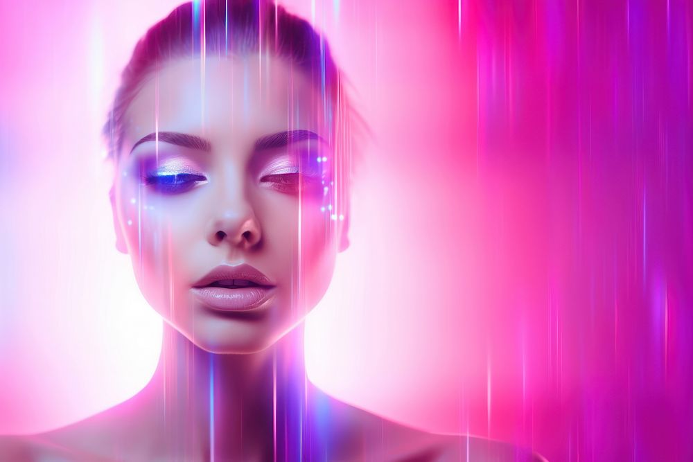 PNG Digital beauty pink background futuristic technology abstract.