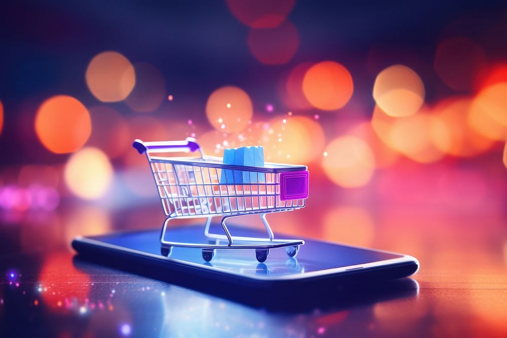 PNG Digital Online shopping background technology consumerism illuminated.