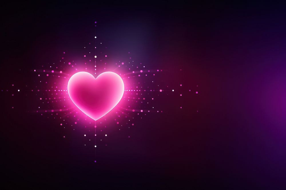 Heart on blurry dark pink background backgrounds futuristic abstract.