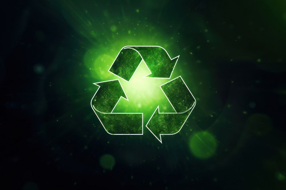 Recycle Symbol green symbol green background.